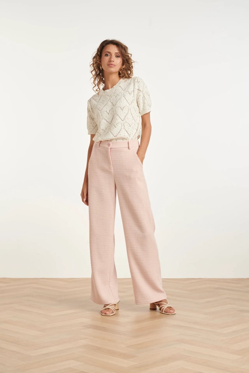 Smashed Lemon Gebreide Top Met Hartjesprint En Pailletten | Off White maat S