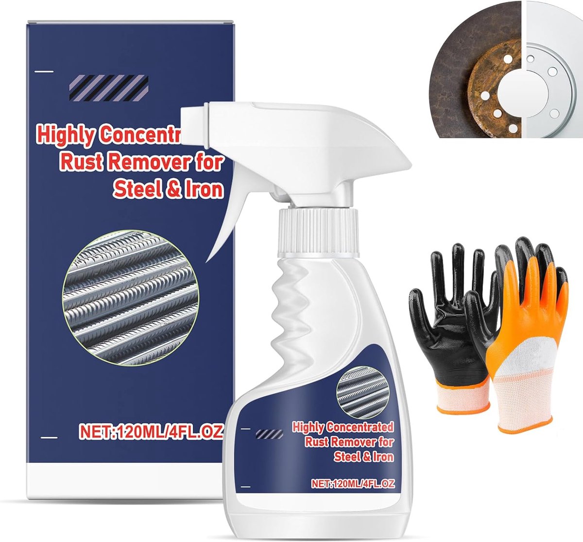 SnelShoppen - 2026 Nieuwe Roestverwijderaar, Roestverwijder Spray, Snelle Roestverwijdering voor Metaal, Staalrods en Gietijzer, Ideaal voor Auto's en
