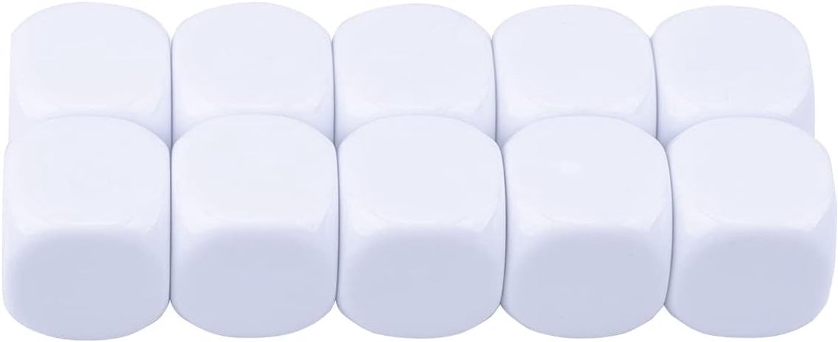 SnelShoppen - 22MM Rond Blank Zeskante Dobbelstenen - Onderwijs, Leer-Spellen, Acryl, 4 Kleuren Keuze, Duurzaam en Compact