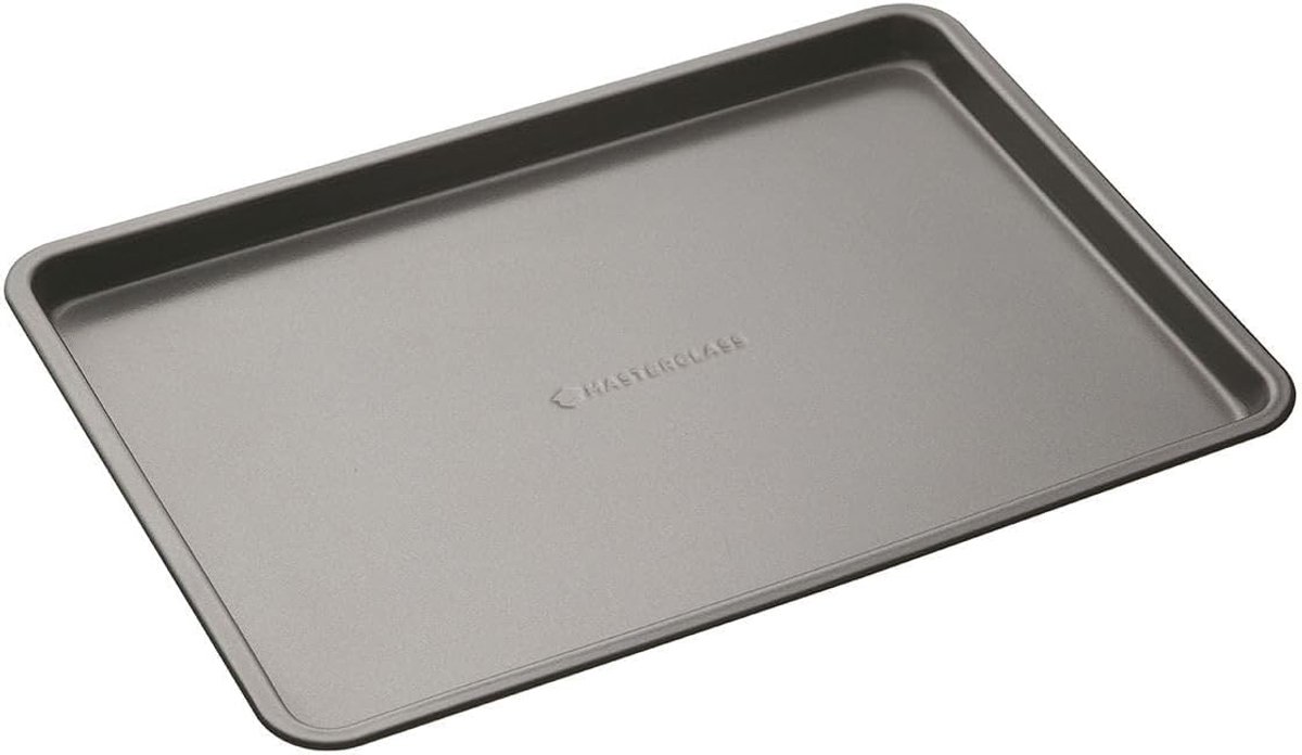 SnelShoppen - Non-Stick Bakplaat 35 x 25 cm - Duurzaam Grijs Kolenstaal, Ideaal voor Bakken, Roosteren en Grillen, BPA en PTFE Vrij