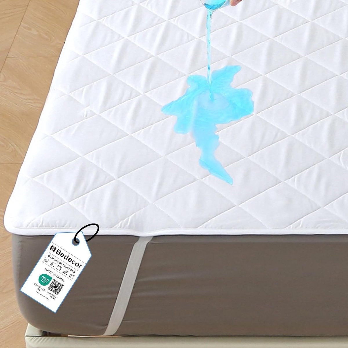 SnelShoppen - Waterproof Matrasbeschermer 90 x 200 cm - Ademend en Oeko-Tex Goedgekeurd - Incontinentie Bescherming - Wasbare Matraskap met 4 Elastisc