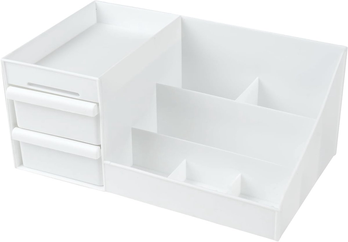 SnelShoppen - Grote Makeup Organizer met 2 Lades, Cosmetica Opbergdoos voor Lipsticks, Sieraden, Nagelverzorging en Huidverzorging - Ideaal voor Vanit