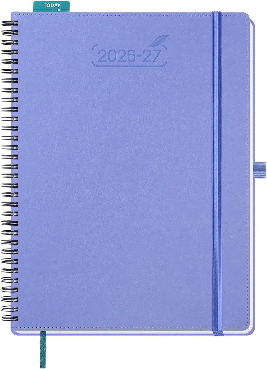 SnelShoppen - BEZEND Kalender 2026 2027 Weekplanner A4 28 x 22 cm, 18-maand Pocket Kalender Juli 26 - Dec 27, PU Lederen Softcover Boek met Penhouder