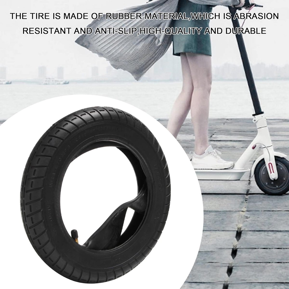 SnelShoppen - 10 inch elektrische scooter banden 10 x 2-6.1 - Rubber, duurzaam en slijtvast - Geschikt voor regen en sneeuw - Eenvoudig te installeren