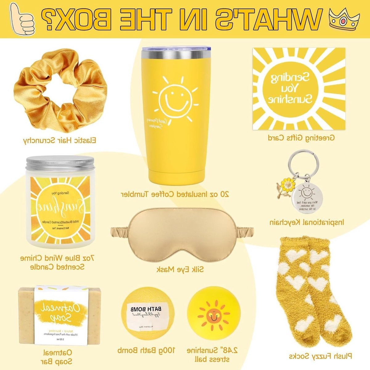 Wellness Cadeauset voor Vrouwen, Zelfzorg en Inspirerende Verjaardagscadeaus voor Moeder, Grootmoeder, Zuster en Vrienden (Geel)