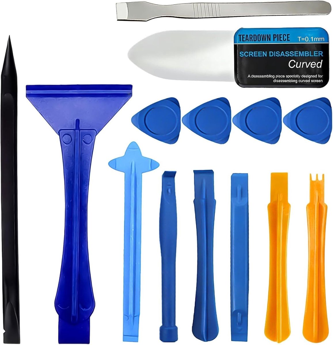 SnelShoppen - 14-delige Multifunctionele Gereedschapsset voor Telefoon, Smartphone en Tablet Reparatie, Ultra-Dunne Metalen Spatula's en Krasbestendig