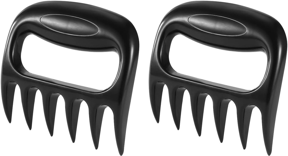 SnelShoppen - 2 Stuks Zwarte Vlees Scheiders, Vlees Handlingsgereedschap, Hogweed Vlees Separators, Plastic Vorken voor Grillen, Makkelijk te Gebruike