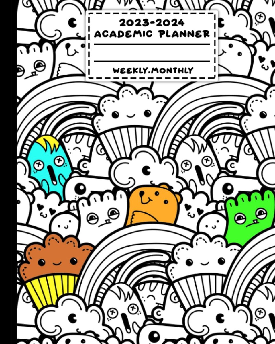 SnelShoppen - 2023-2024 Academische Planner - Schattige en Creepy Dotted Monster Agenda voor Kinderen, Tieners en Studenten - Inclusief Wekelijkse & M
