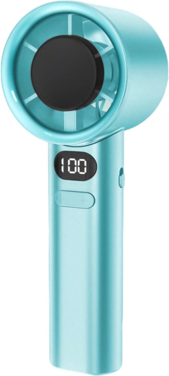 Draagbare oplaadbare ventilator – Handventilator, digitaal display & krachtige luchtstroom | Kleine bureauventilator voor reizen, buiten, thuis & kantoor