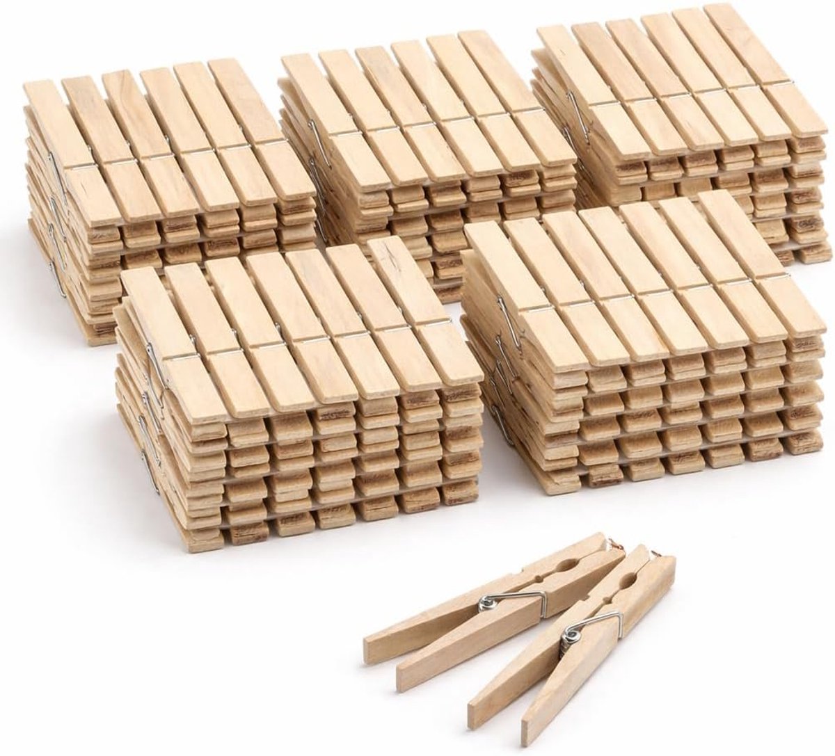 SnelShoppen - 50 x 7 cm Grote Houten Klemmen van Echt Hout voor Was, Klussen, Decoratie, DIY Projecten, Sterke Grip, Natuurlijke Kleur