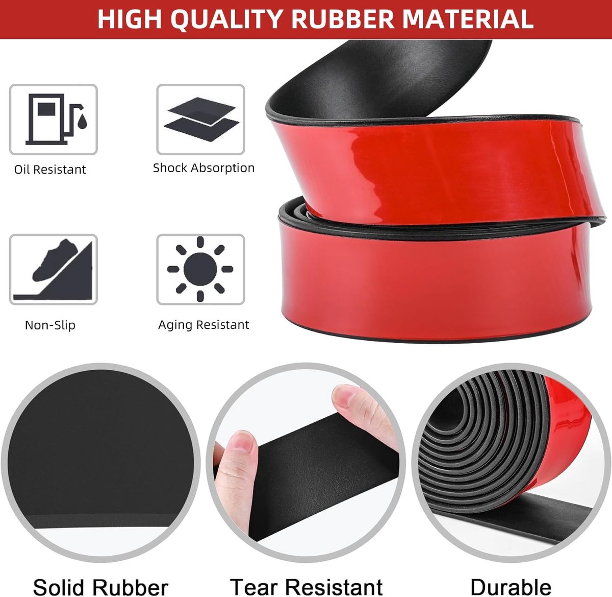 SnelShoppen - Neopreen Rubber Strips, Zelfklevend, Antivibratie, Niet-slip, Isolatie, 3m x 2mm, Zwart, Perfect voor Bescherming en Tapijt