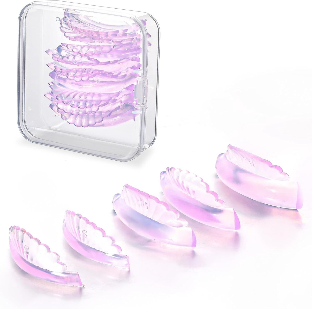 SnelShoppen - 10 Stuks Silicone Wimperlift Pads - Zelfklevende Super Zachte Shell Roze Permanent Krul Shields - Herbruikbare Professionele Wimperkrull
