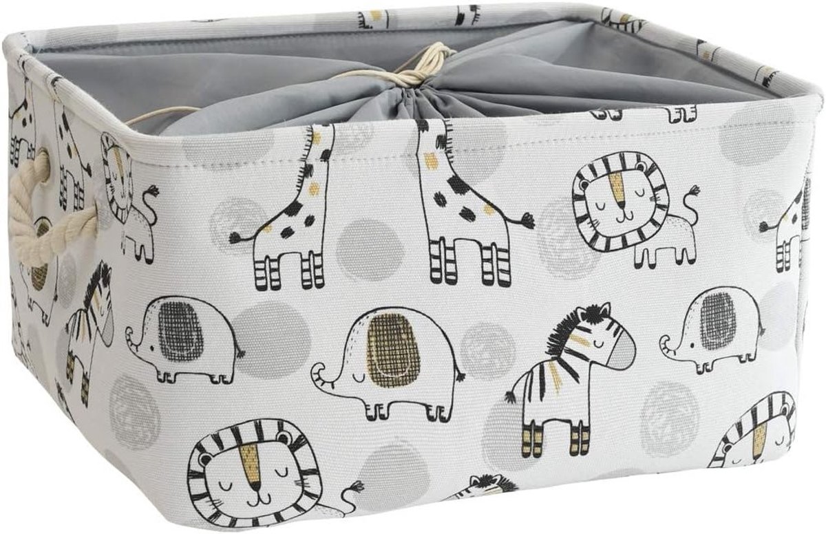 Vouwbare Opbergmand voor Kinderen - Stoffen Wasmand voor Speelkamer, Badkamer en Woonkamer - Giraffe Design
