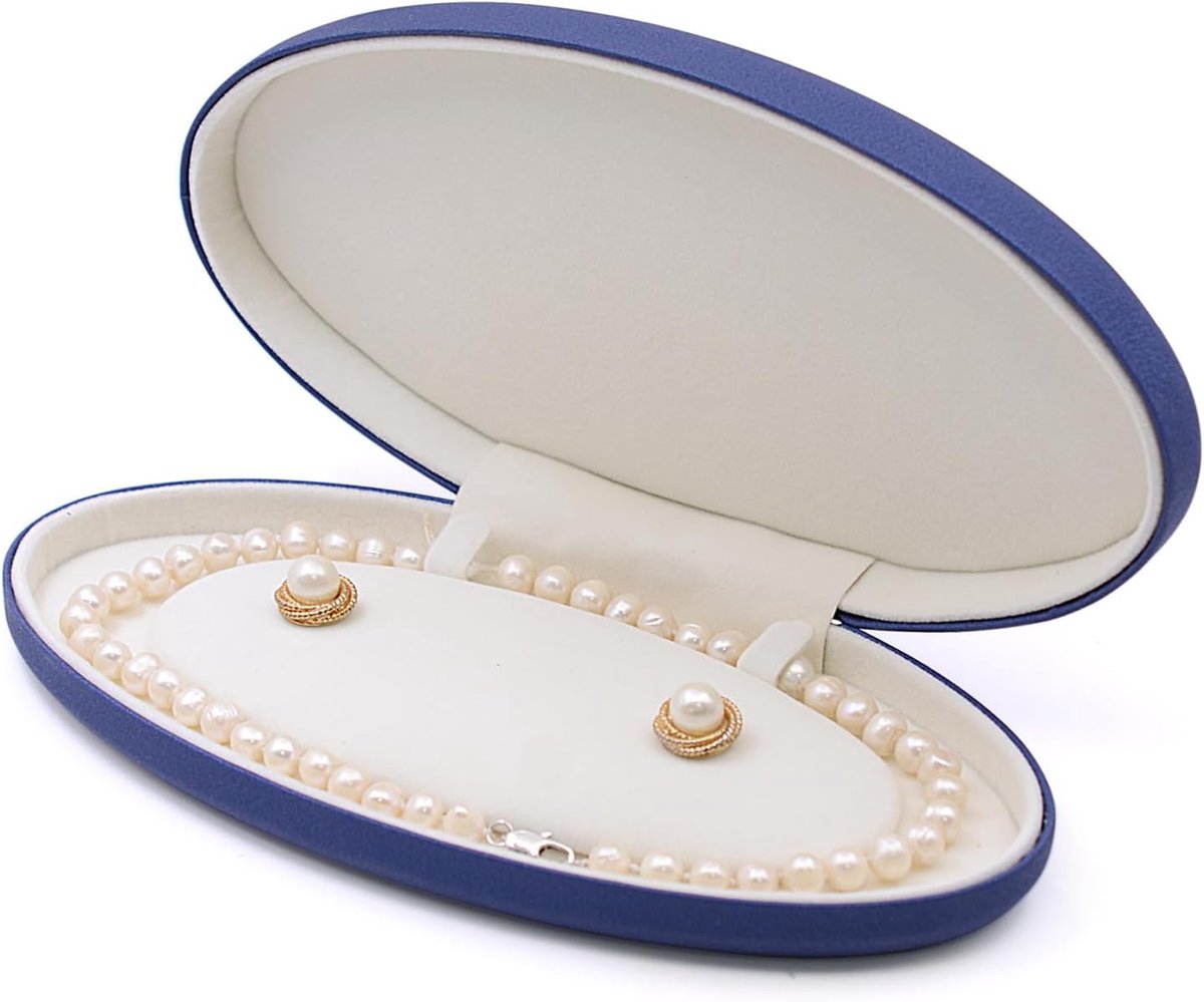 SnelShoppen - Velvet Necklace Box voor Vrouwen, PU Leer Sieraden Opbergdoos, Display Case voor Kettingen en Oorbellen, Perfect voor Bruiloft, Verjaard