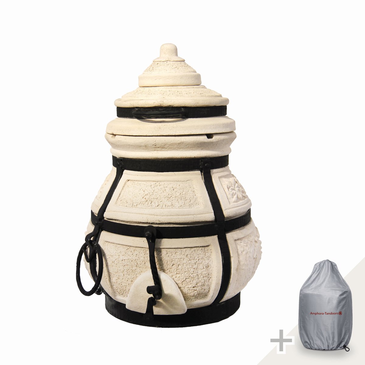 Bol.com Tandoor Nomade – Keramische houtgestookte buitenoven, verticale Kamado voor vlees, brood, naan en pizza – Met 8 XL-spies... aanbieding
