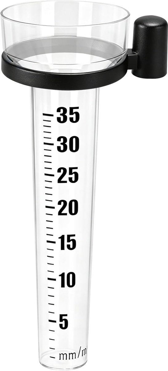SnelShoppen - Regenmeter, Vorstbestendig, met Houder, Neerslagmonitor, Tuinschaal, 35 mm/m², Plastic, Analoge Regenindicator, Transparant voor Tuin, C