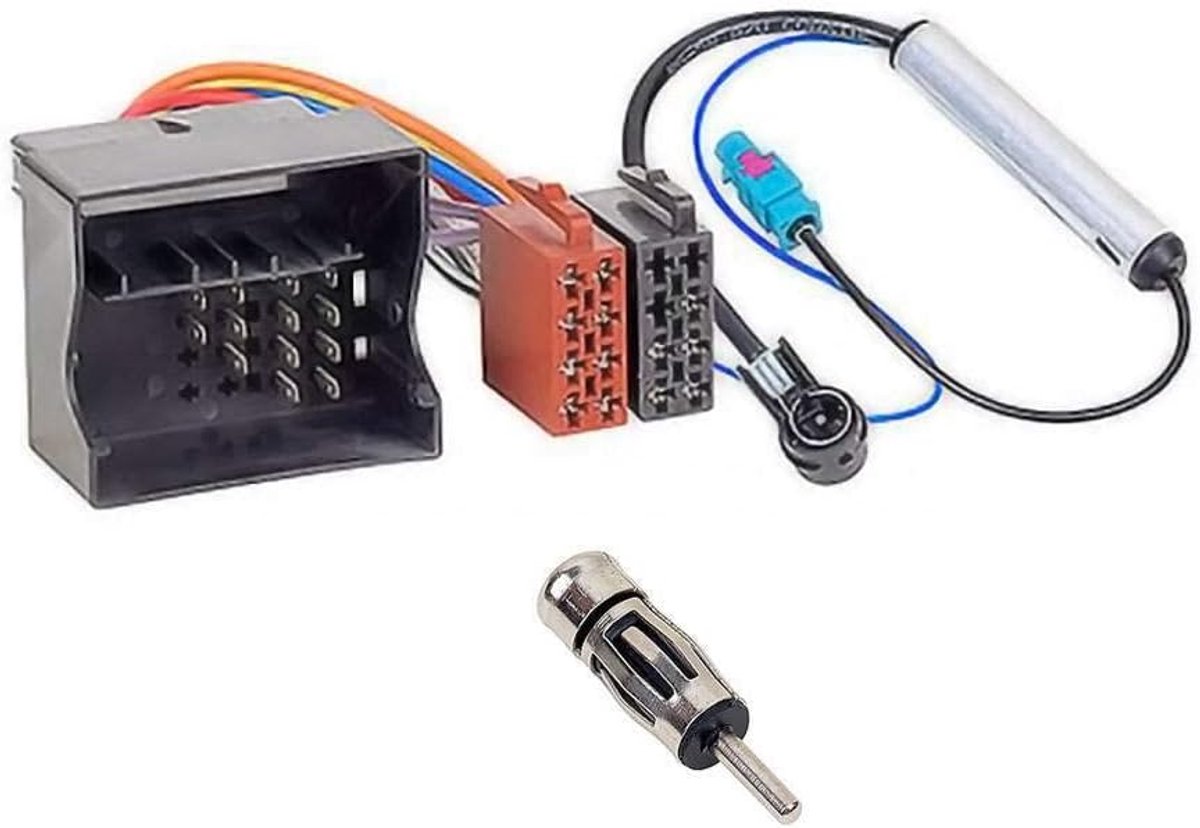 SnelShoppen - Audioproject A187 Car Radio Mounting Kit + 2 x Fakra ISO DIN Phantom Power Antenna Adapters voor Citroen Berlingo C2 C3 C4 C5 C6 C8 Peug