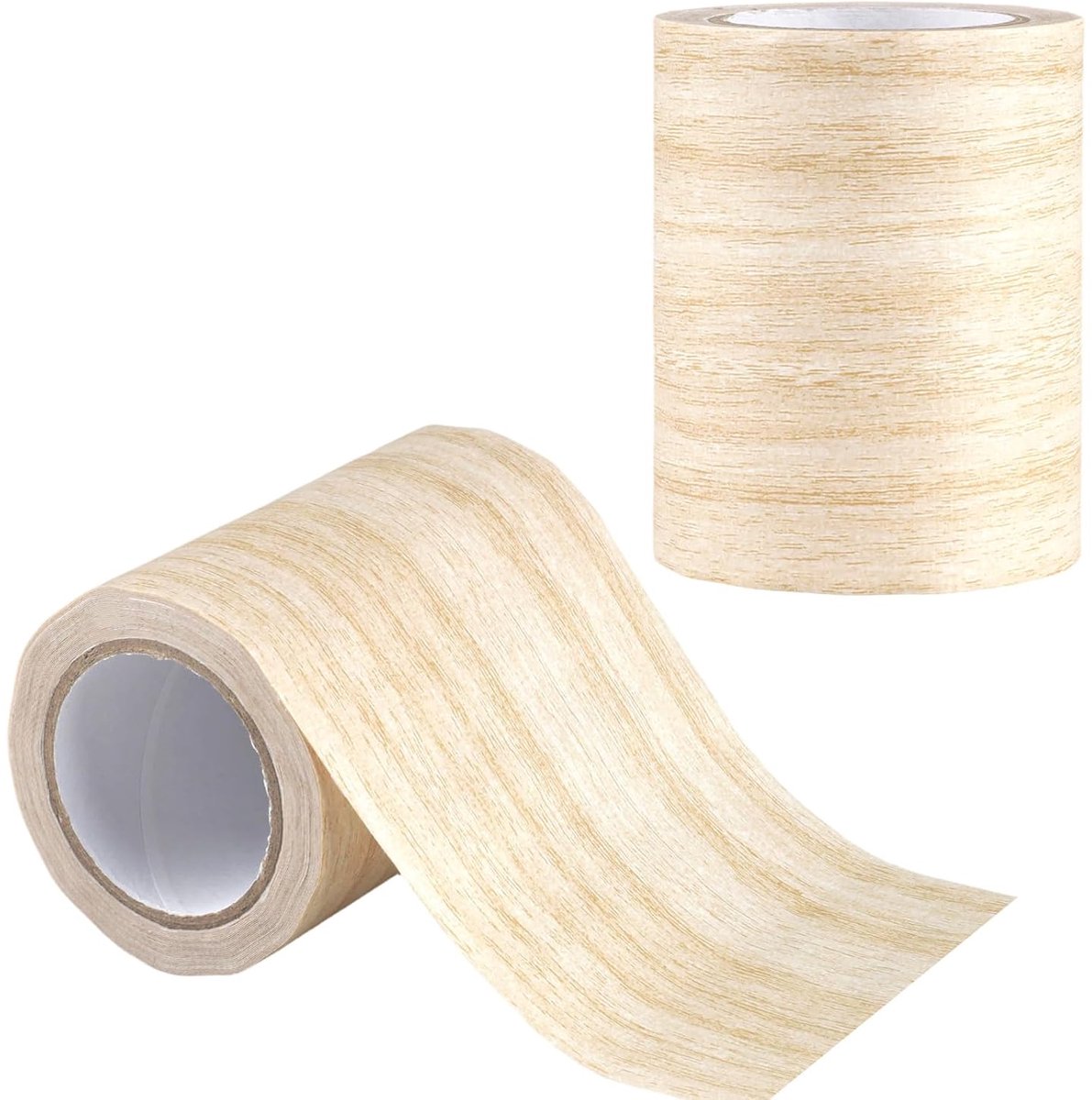 SnelShoppen - Vloer Reparatie Tape Houteffect 8cm x 4,57m Geelachtig Kleur - Waterproof Duct Tape voor Meubeldeur, Houtnerf Plakband voor Doe-Het-Zelf
