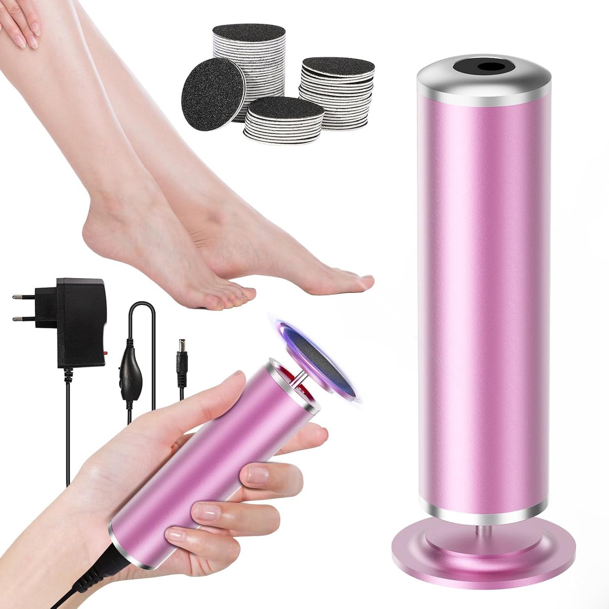 SnelShoppen - Elektrische Eeltverwijderaar voor Voeten met 60 Schuurpads | 0-1200 RPM, Stepless Snelheidsregeling, Professioneel Pedicure Apparaat voo