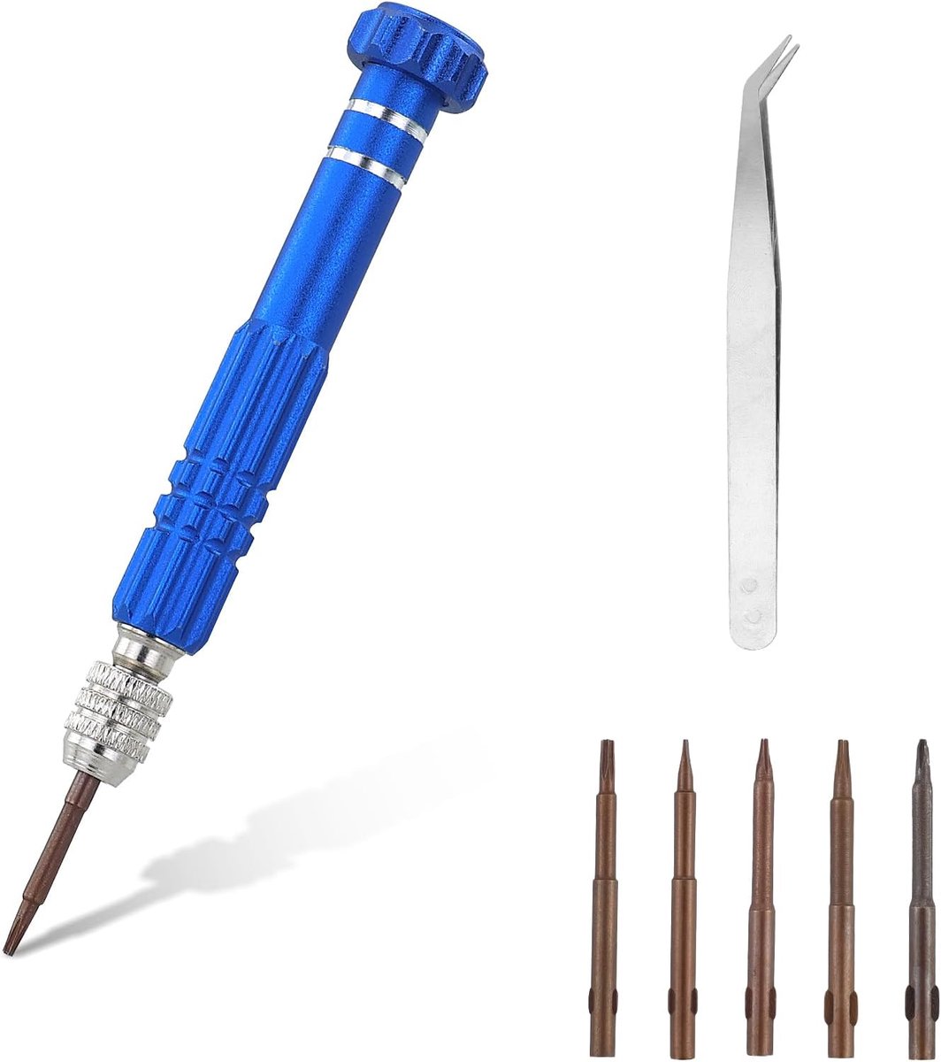 SnelShoppen - 5-in-1 Mini Schroevendraaier Set - Blauwe Precisieschroevendraaier voor Elektronica, Horloges, Brillen - Multifunctioneel Gereedschap me