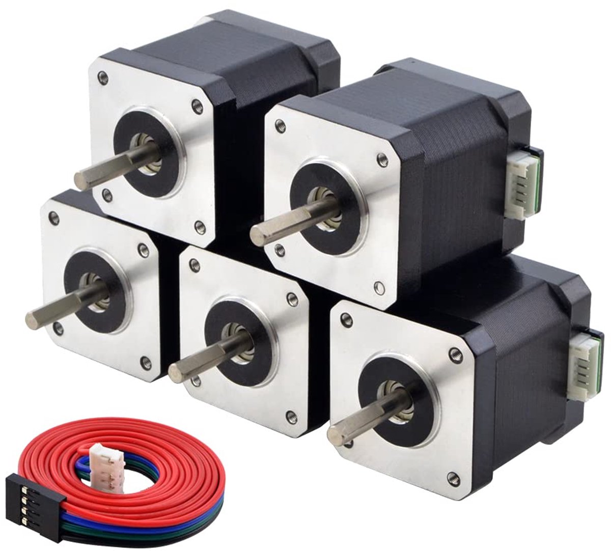 Nema 17 stappenmotor 2A 55 Ncm 1,8 graden voor 3D-printer CNC (5 stuks)