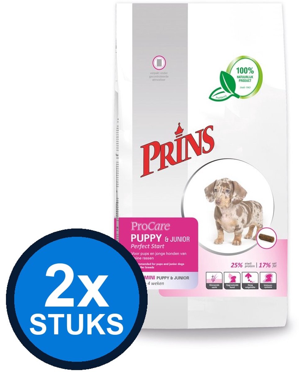 2x Prins - ProCare mini puppy&junior 3kg - Hondenvoer - 3 kg