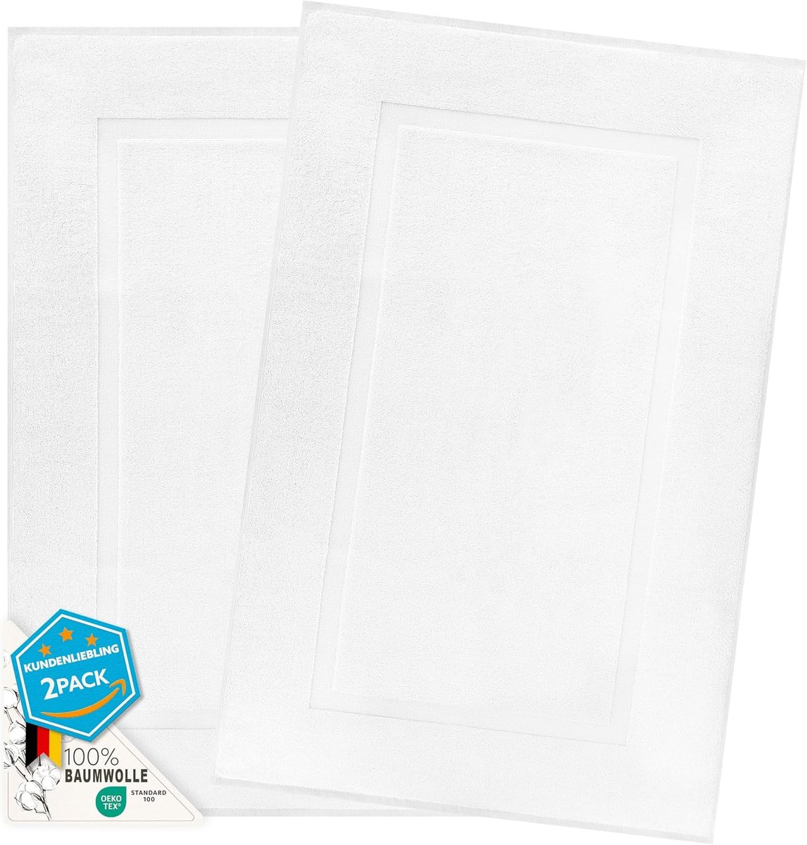 SnelShoppen - 2-delige Badmat Set 51x86 cm - 100% Katoen, Zacht en Absorberend, 900 GSM, OEKO-TEX Gecertificeerd, Wasbaar voor Badkamer en Toilet