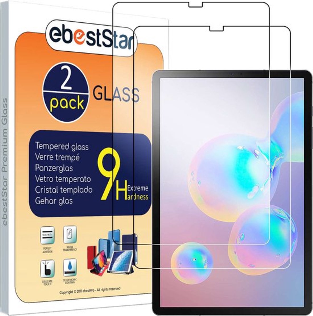 ebestStar - {2 Stuks} Gehard glas geschikt voor Samsung Galaxy Tab S6 10.5 T860/T865, Screen Protector Cover, Schermbeschermer Tempered Glass