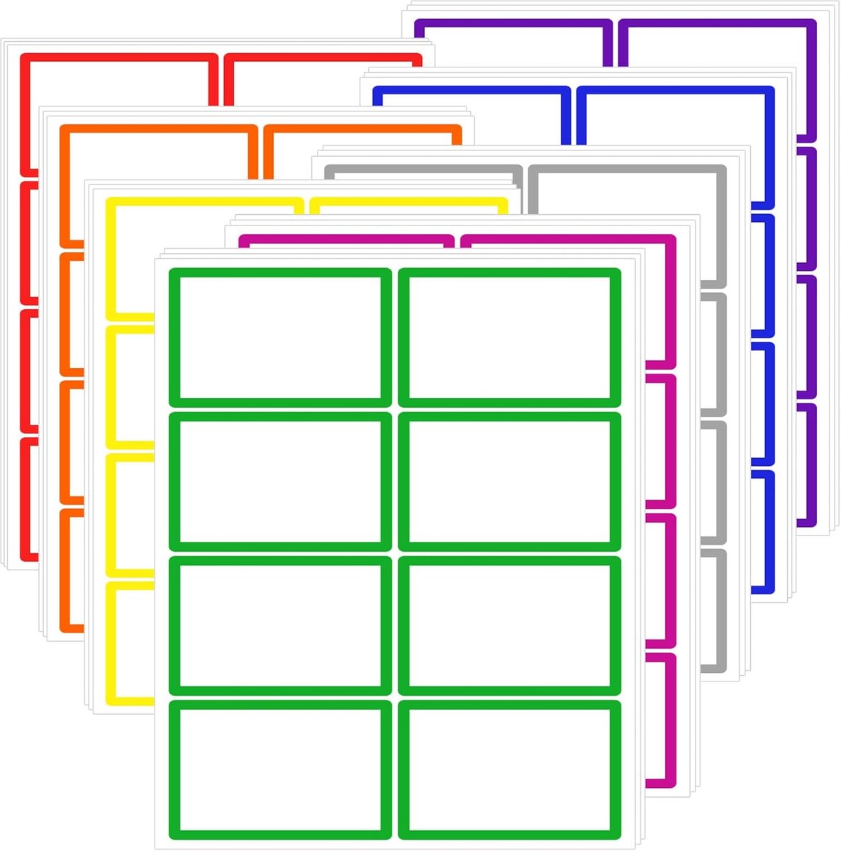 Thijox - Grote Verhuislabels voor Dozen 10x7,5 cm - 256 Stuks Coderingslabels in 8 Kleuren - Verwijderbare Verpakkingslabels met Grote Schrijfbare Not