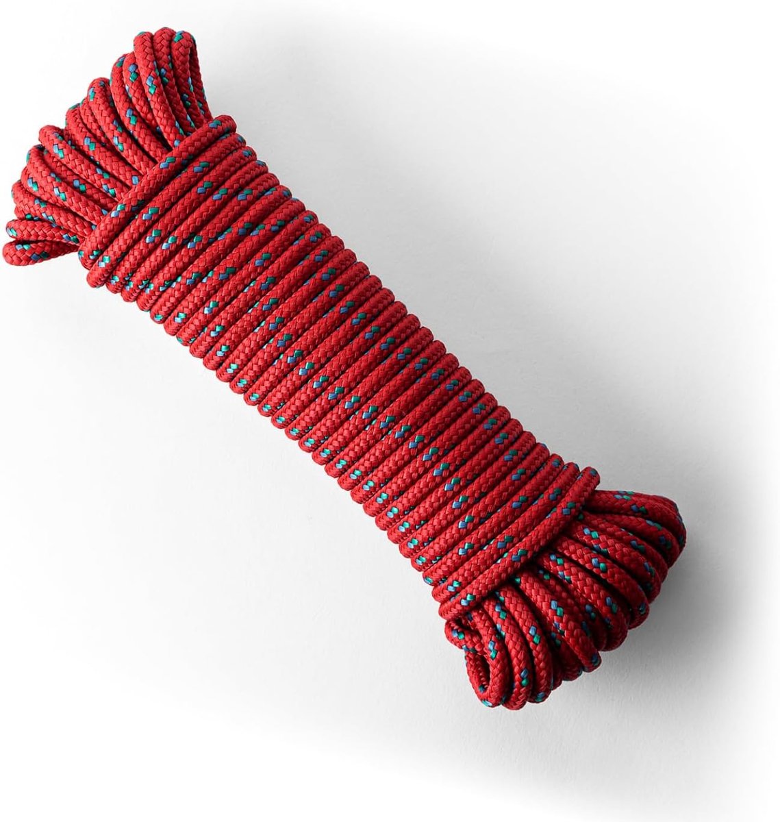 SnelShoppen - Polypropyleen Touw 6mm 20M Rood Blauw Groen - Lichtgewicht Gevlochten Touw voor Buiten, Tuin, Kamperen, Overleving, Niet voor Klimmen -