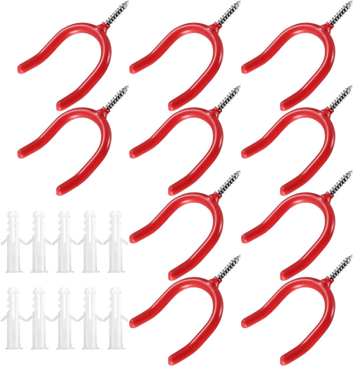 Zware garagehaken set van 10 - Wandhaken voor tuingereedschap en accessoires