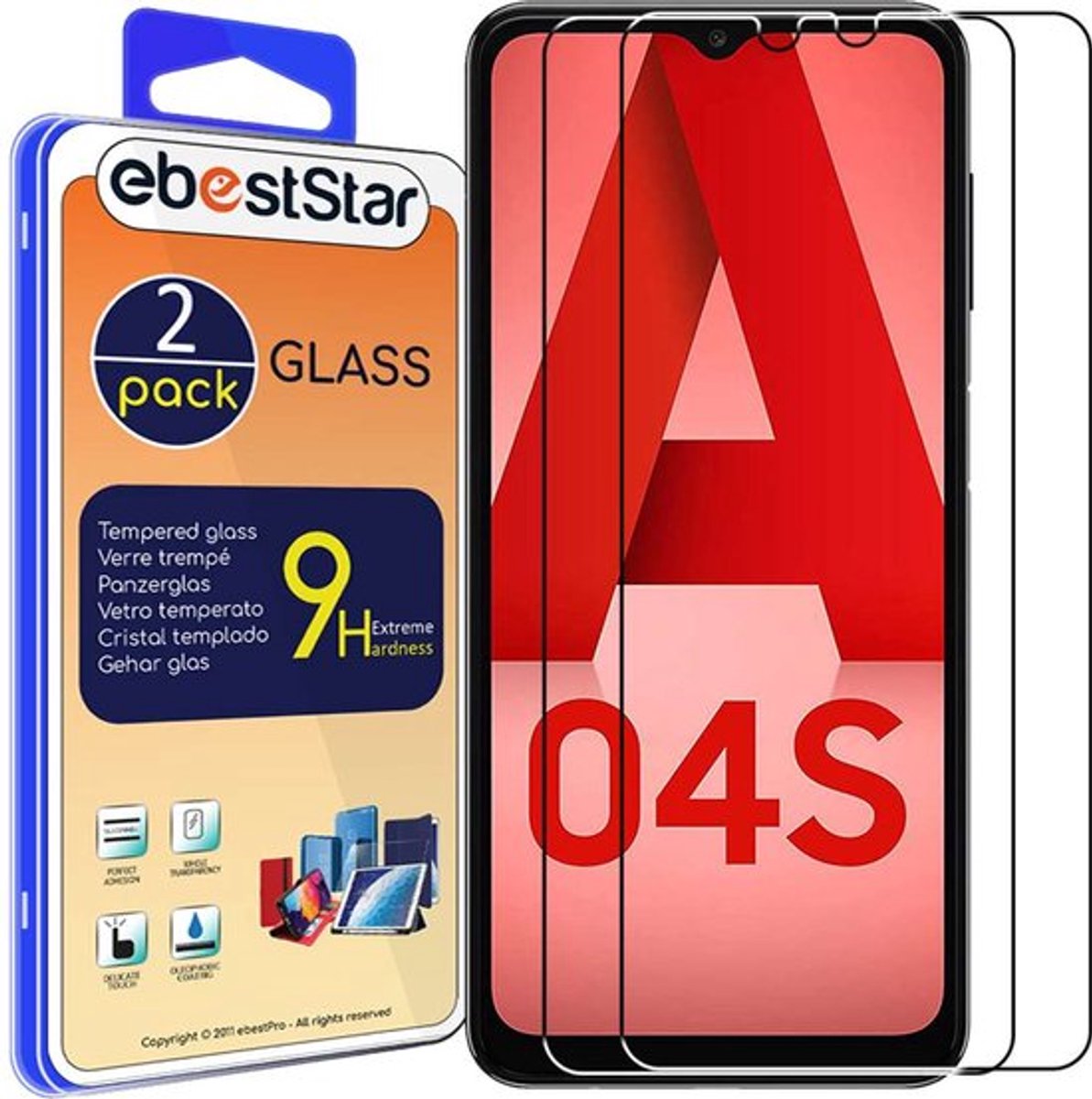ebestStar - {2 Stuks} Gehard glas geschikt voor Samsung Galaxy A04s SM-A047F, Screen Protector Cover, Schermbeschermer Tempered Glass