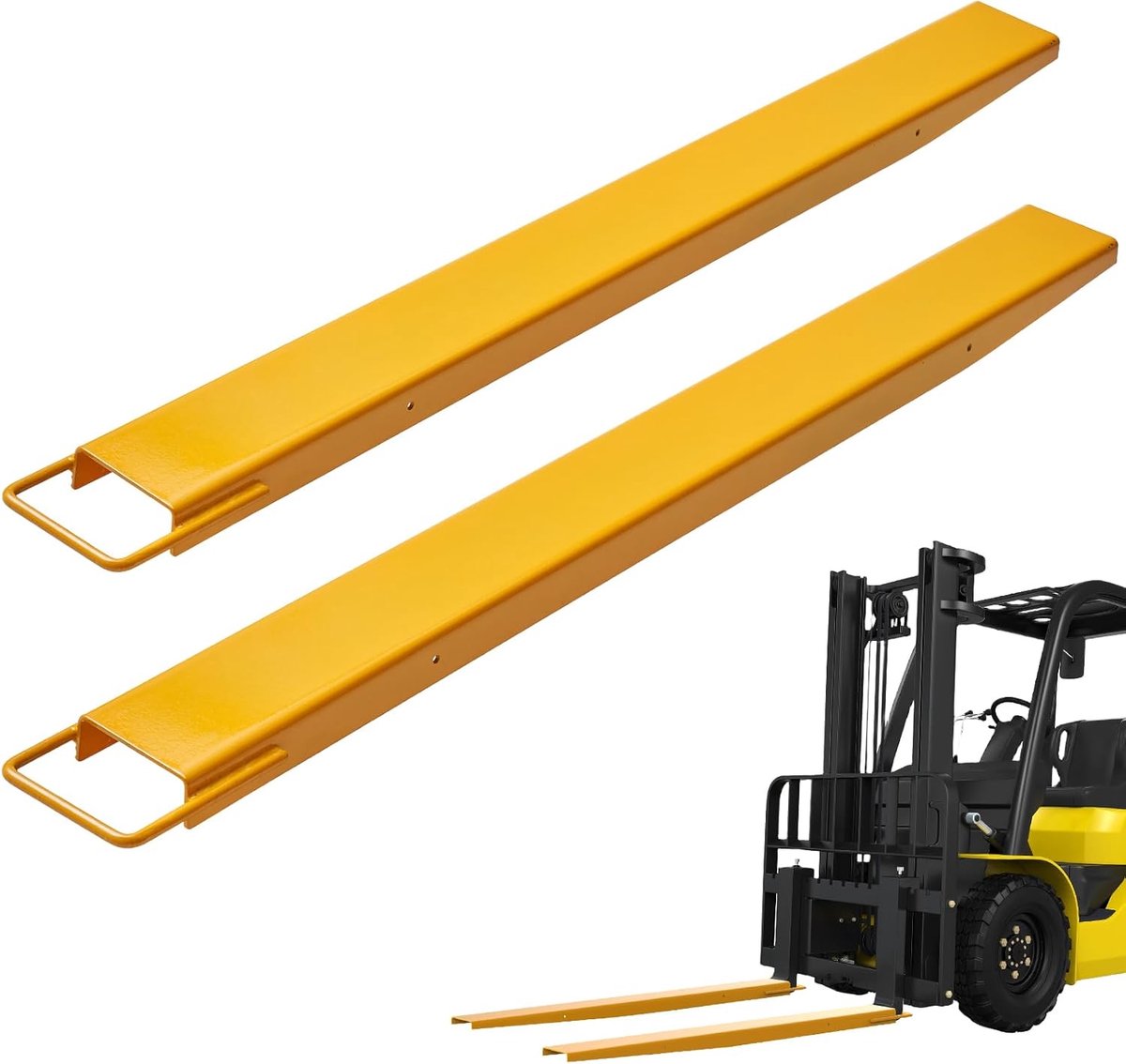 Vorkheftruck Verlengingen - Pallet Vork Accessoires - Zware Lasten Verplaatsen - Robuuste Staalconstructie - 152 cm Lengte - Geel