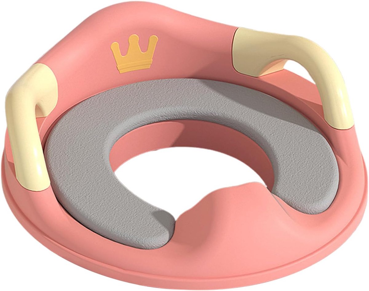 Toilet Trainingsstoel - Urinoir Zitting - Zindelijkheidstraining Kind - Antislip Met Handvat - 37 x 34 x 10 cm - Roze