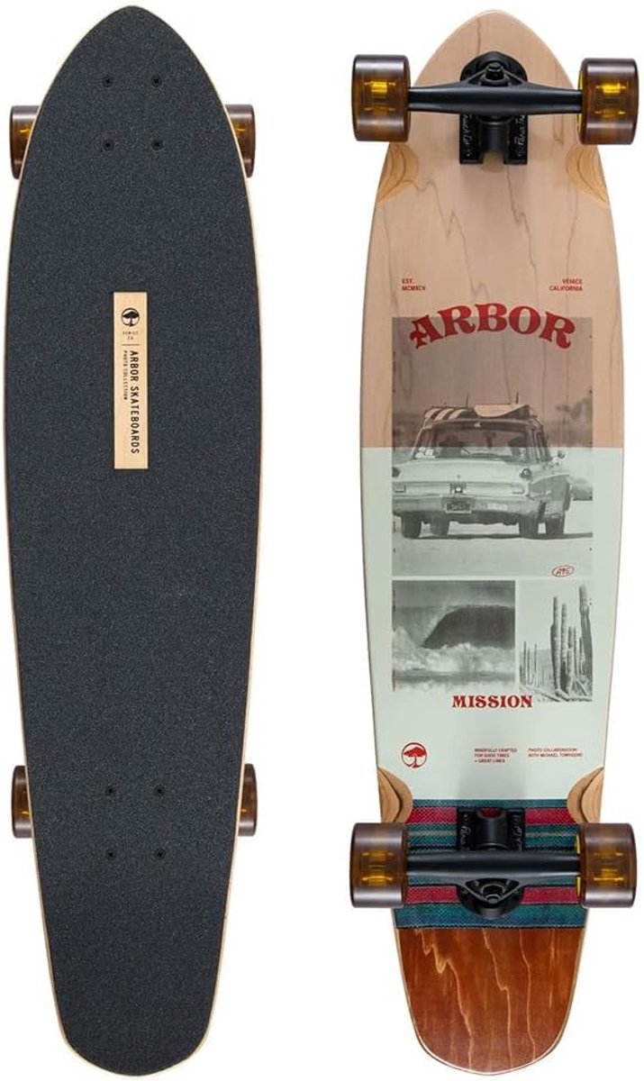 Longboard Skateboard Cruisen en snelle ritten Mix van acceleratie en snelheid 35 inch deck Multicolour