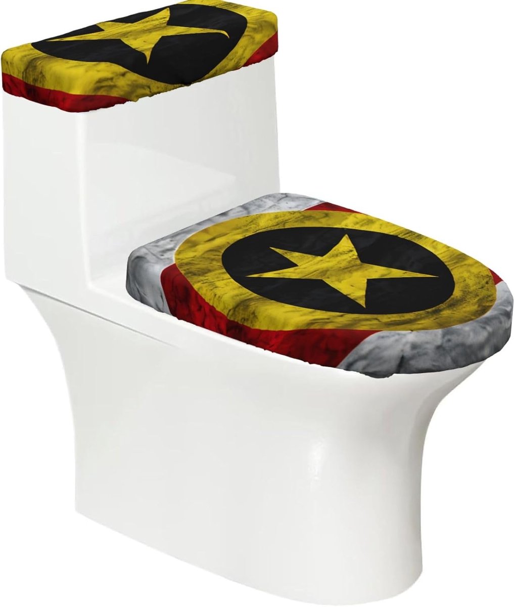 Toiletbrilhoezen Set - Toiletdeksel Covers - Badkamer Decoratie - Wasbaar & Herbruikbaar - 2 Stuks - Zwart
