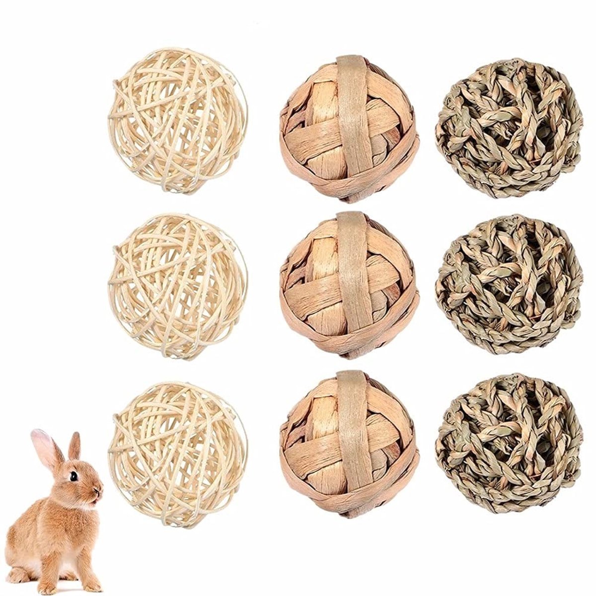 Dailygoods- Kauwballen 9 Stuks – Kauwspeelgoed voor Kleine Dieren – Grasspeelgoed voor Konijnen/Cavia’s – Gevlochten Rietje – Lekkernijen – Speelgoed voor Kleine Dieren Dailygoods- Kauwballen 9 Stuks – Kauwspeelgoed voor Kleine Dieren – Grasspeelgoed voor Konijnen/Cavia’s – Gevlochten Rietje – Lekkernijen – Speelgoed voor Kleine Dieren