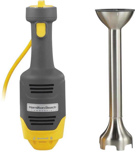 Staafmixer - Blender Mixer - Kleine Recepten Maken - Variabele Snelheden - 23 cm - Grijs en Geel — afbeelding 3