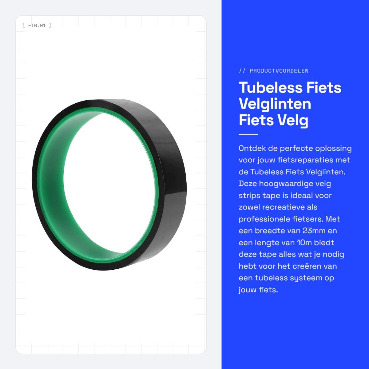 Dailygoods- Velglinten Tubeless - Breedte 23mm - Lengte 10m - Fiets Velg Tape - Vacuüm Band Pad - Fiets Reparatie Gereedschap - Bandentape