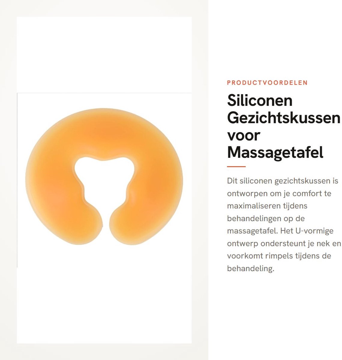 Dailygoods- Gezichtskussen Zacht - Siliconen Massagekussen - Ergonomisch U-vormig - Gezicht Ontspanning - Draagbaar - beige Bodem - Massagetafel Kussen