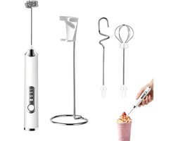 Elektrische Garde - Melkopschuimer - Drankjes Bereiden - 3 Snelheden - 20.5 cm - Wit