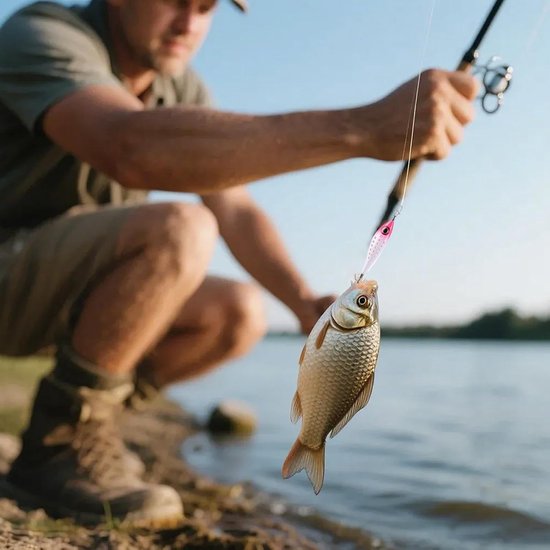 Kunstaas voor inktvis - Vis lokker - Vissen op zee - Dubbel parapluframe - 10 cm - Fosforescerend — afbeelding 3