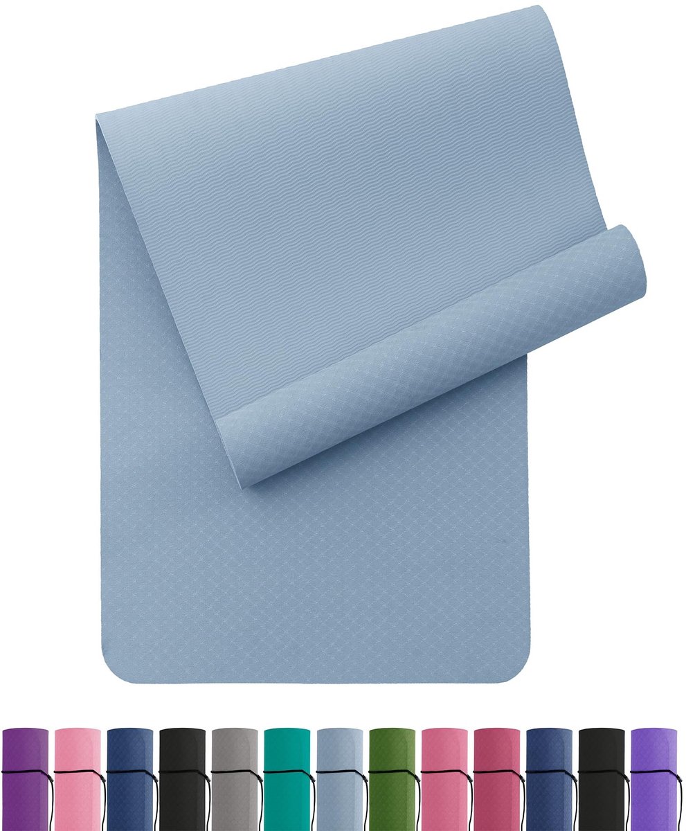 Allecto - Yogamat - Antislip - Milieuvriendelijke TPE-sportmat - 183 x 61 cm - Comfortabel - Geschikt voor Yoga en Pilates - 6 mm Dikte