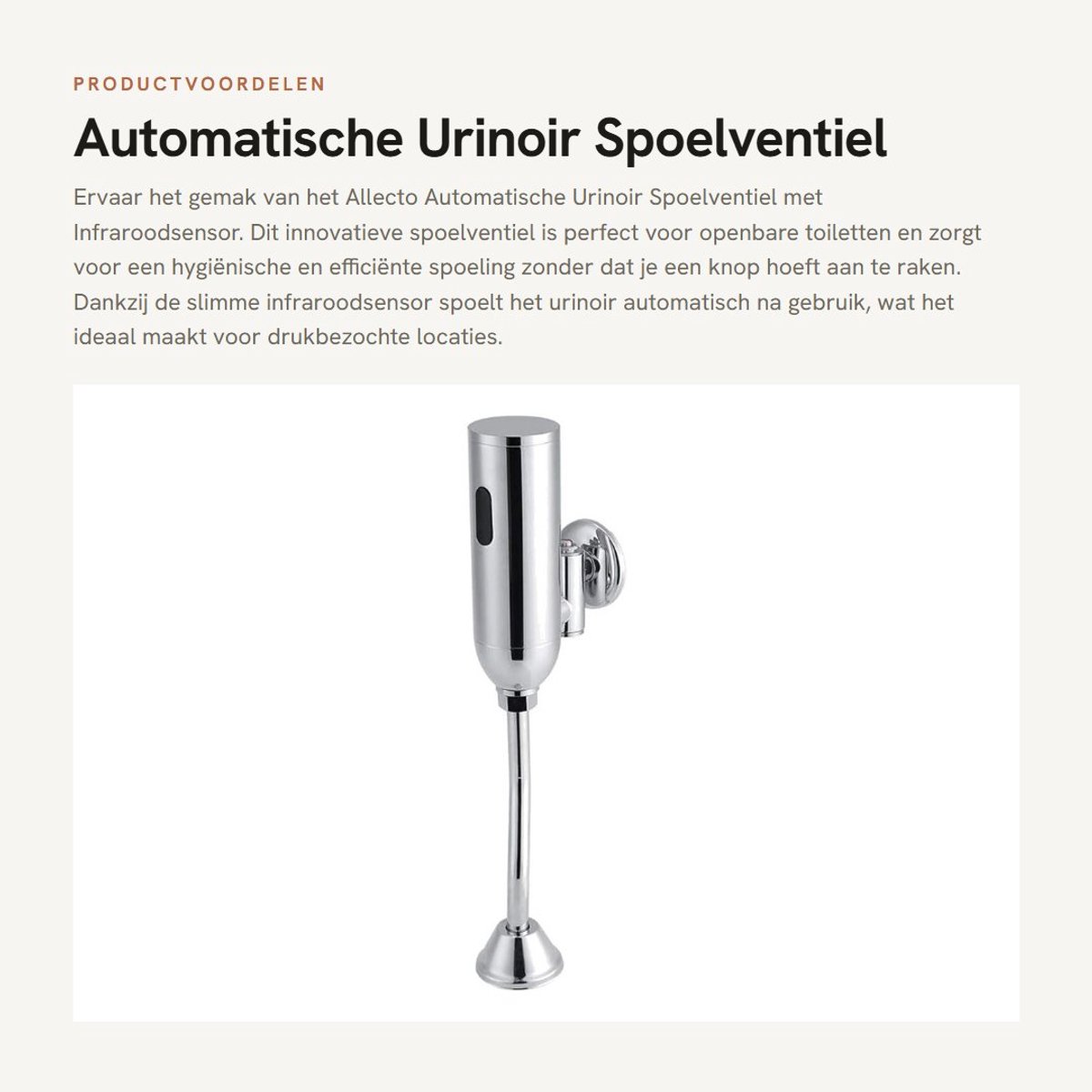 Dailygoods- Toiletspoeler Automatische Sensor - Waterbesparend - Hygiënisch - Eenvoudig te installeren - Messing & Chroom - Detectiebereik 30~100cm - Urinaal