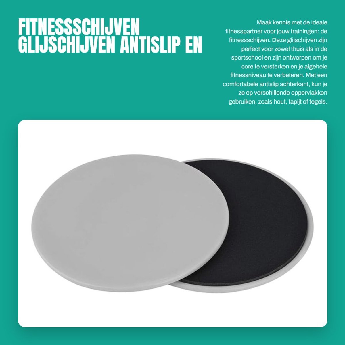 Dailygoods- Fitnessschijven 2 Stuks - Antislip/Comfortabel - Lichtgewicht/Portable - Duurzaam/ABS-Materiaal - Glijschijven/Oefeningen - Kernversterking