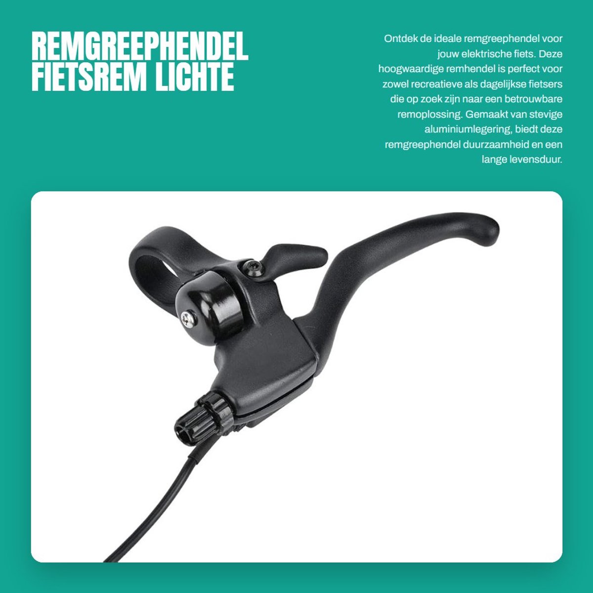 Dailygoods - Remgreephendel - Fietsrem - Lichte aluminiumlegering - Zwart - Duurzaam en stevig - Geschikt voor elektrische fietsen - Modern design