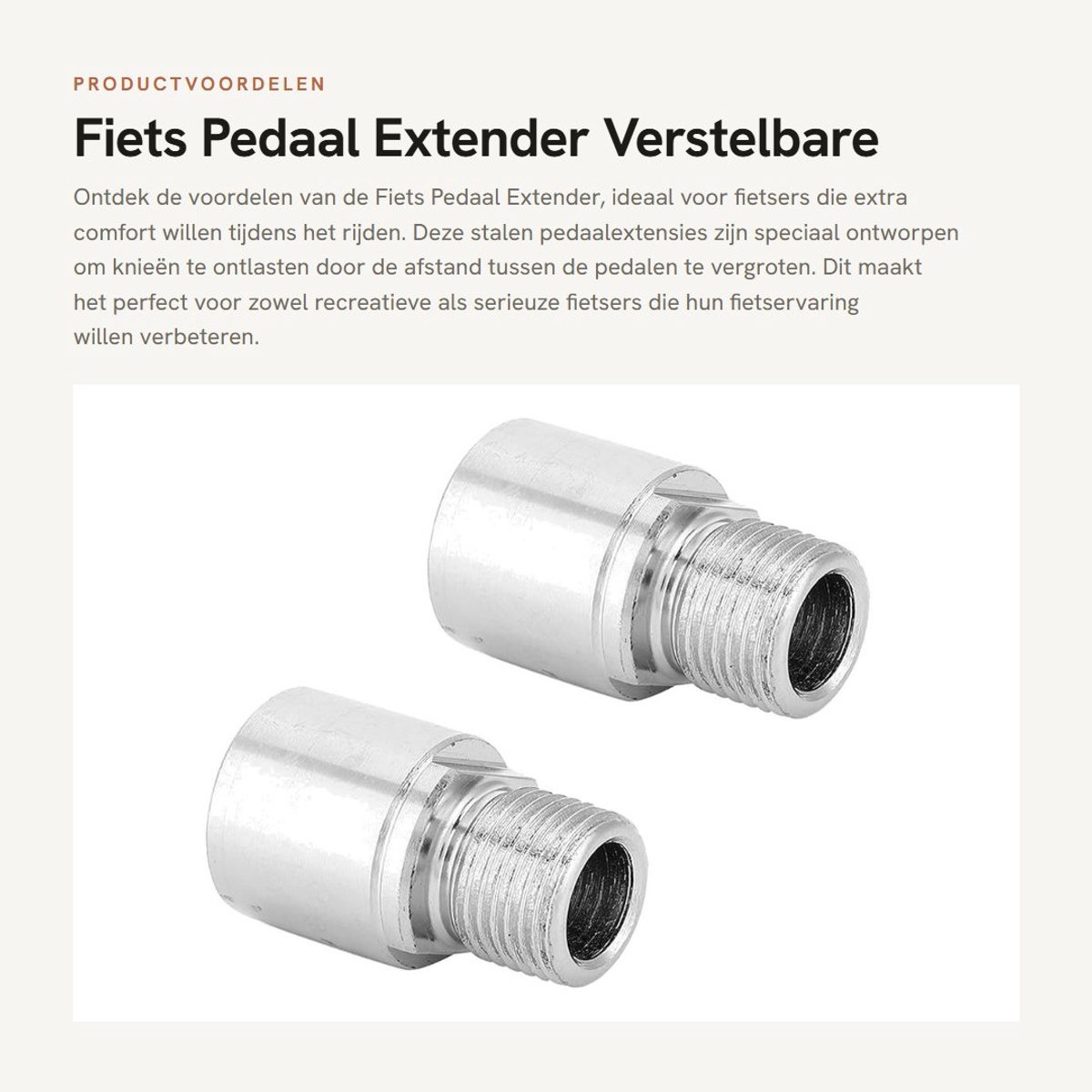 Dailygoods- Pedaal Extender Stalen - 1 Paar - 9/16 Inch - Kniebelasting Preventie - Eenvoudig te Installeren - L/R Markeringen - Fietsverlengstuk