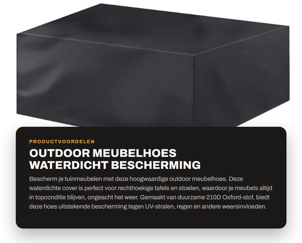 Dailygoods- Tuinmeubelen Cover Waterdicht - Meubelhoes voor Buiten - Grote Rechthoekige Patio Cover - UV-bescherming - Scheurvast - 210D Oxford-stof
