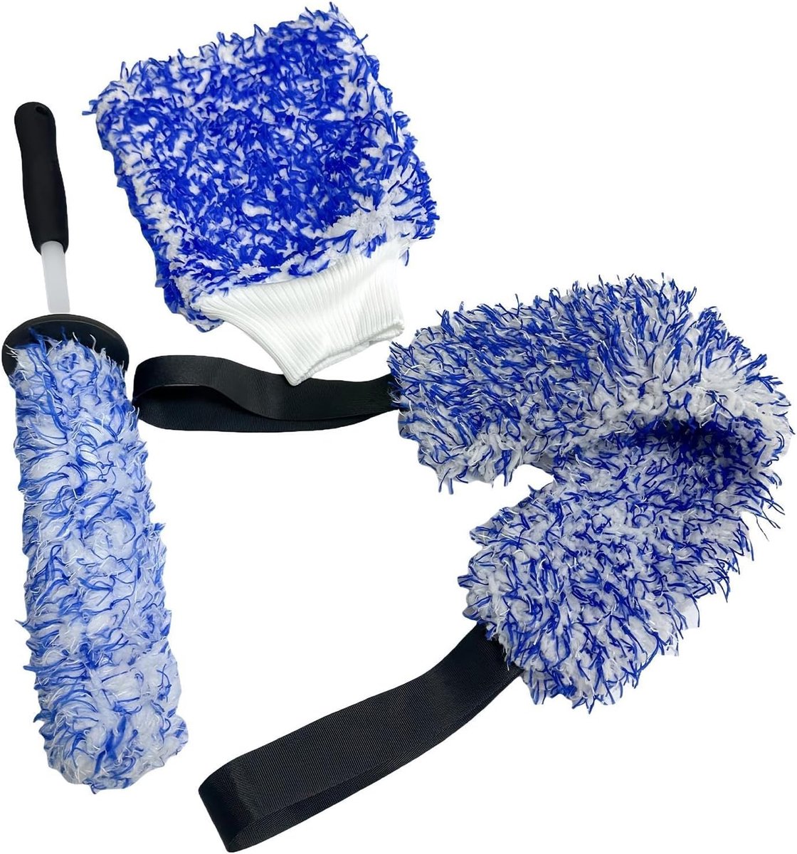 Wielborstel Set - Auto Wielen - Auto Reinigen - Krasvrije Reiniging - 45 x 10 x 7 cm - Blauw