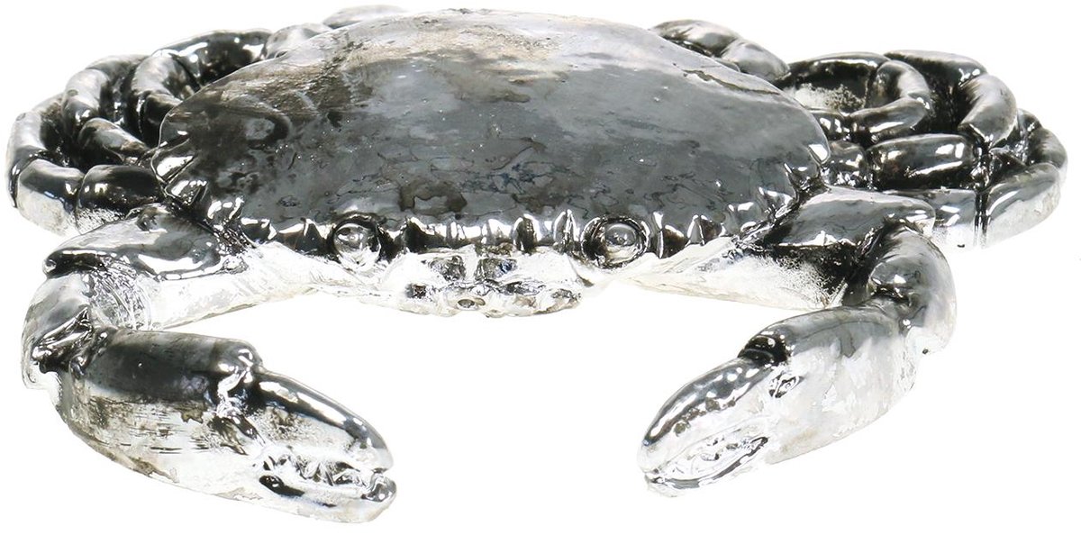 Decoratieve krab, antiek zilver, 12 cm